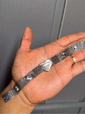 Vintage Tiffany & Co. Silver Heart Mesh Bracelet